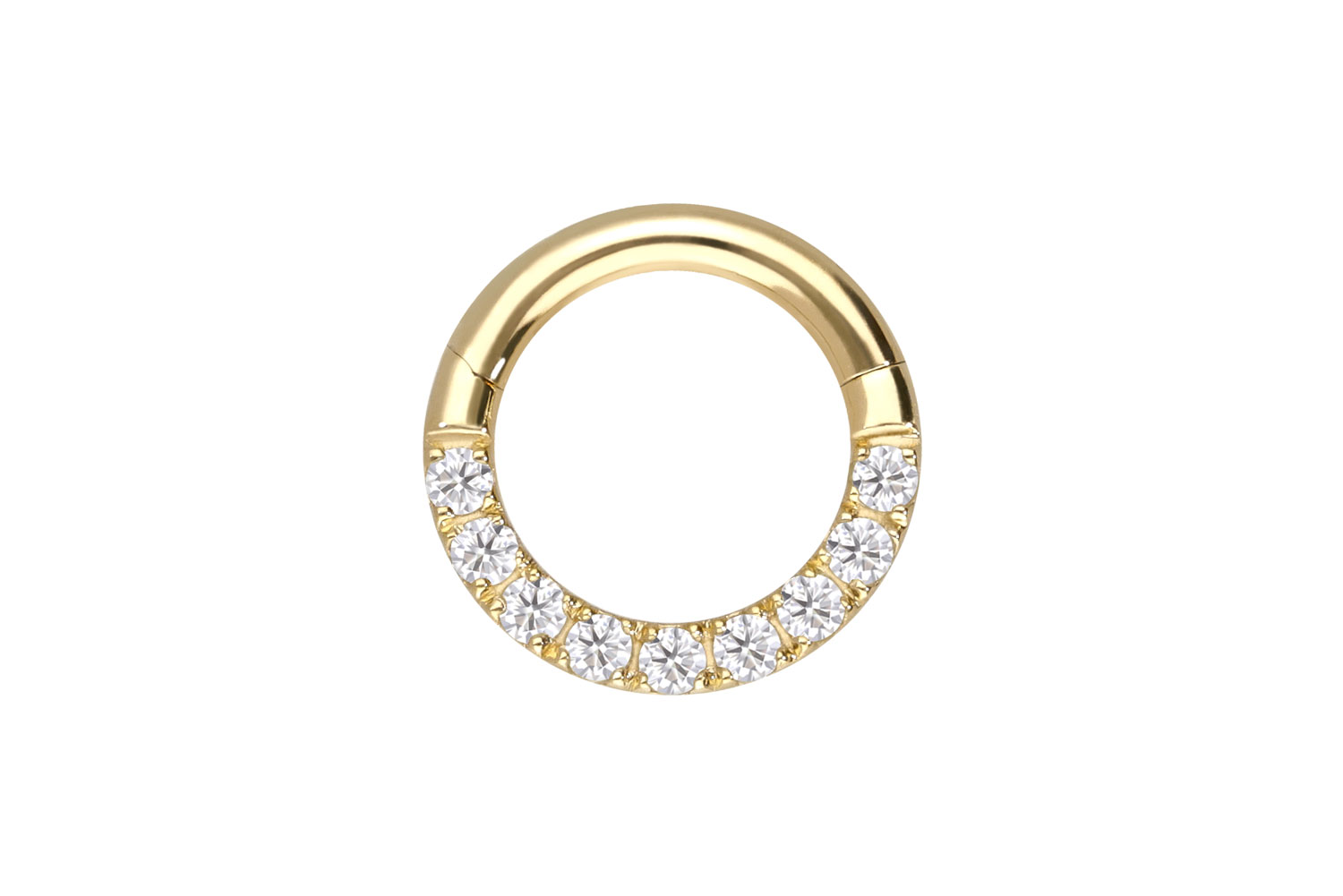 18 Karat Gold Segmentring Clicker EINGEFASSTE MOISSANITE