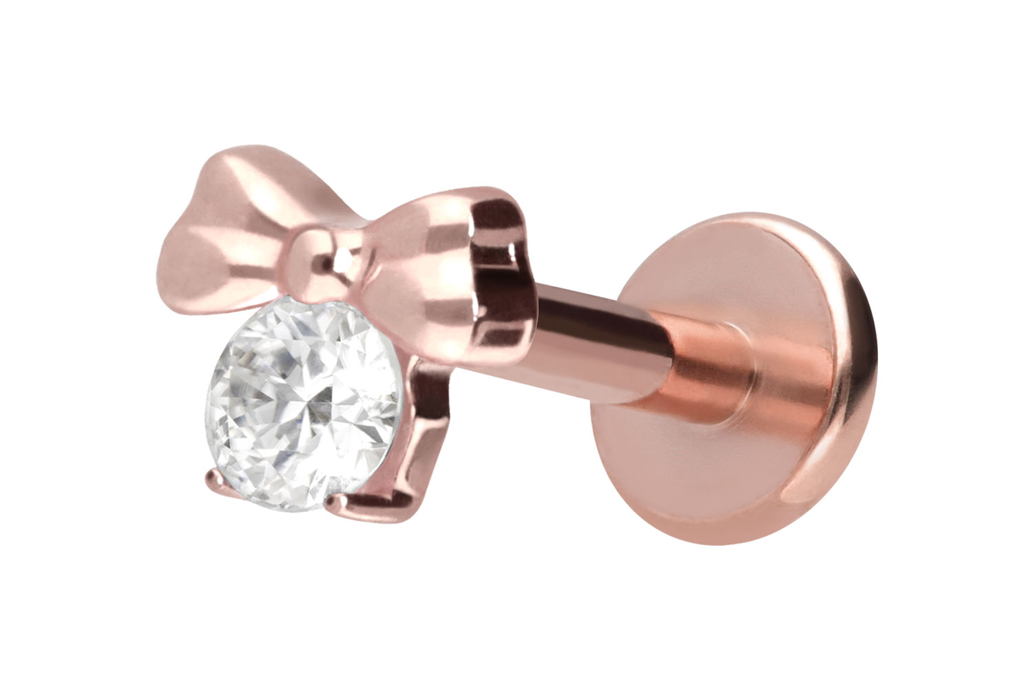 Titan Labret mit Innengewinde SCHLEIFE + KRISTALL