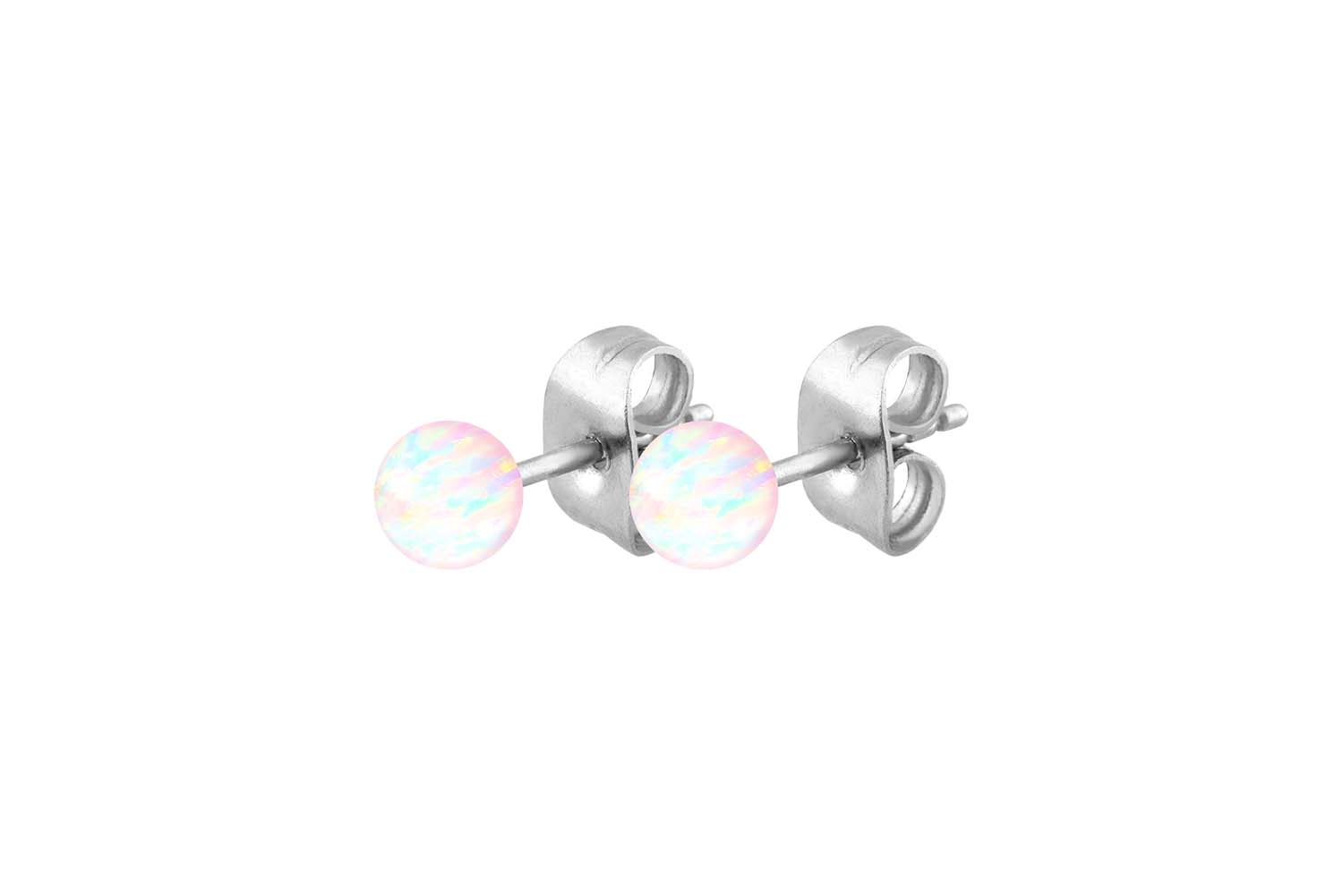 Chirurgenstahl Ohrstecker SYNTHETISCHER OPAL