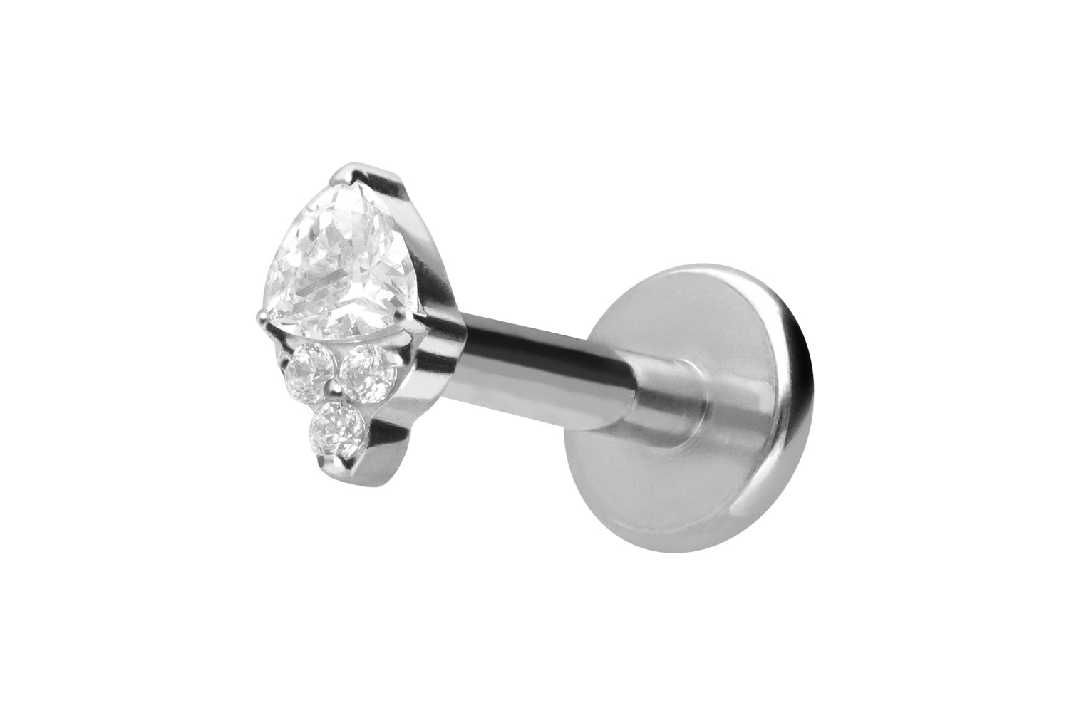 Titan Labret mit Push Fit EINGEFASSTE KRISTALLE