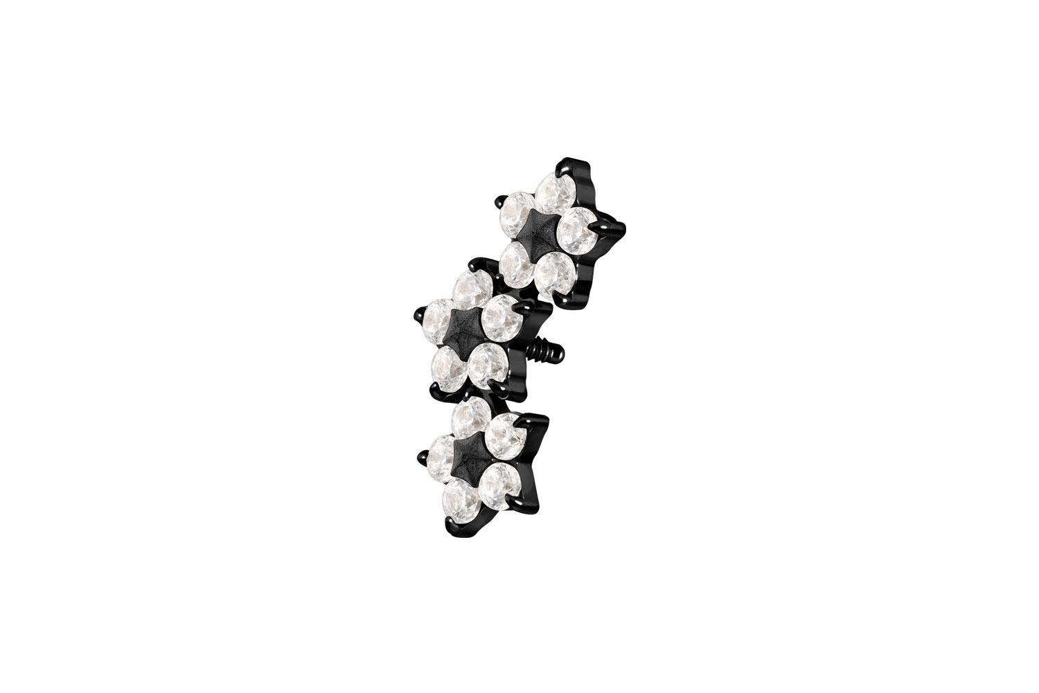 Titanium screw-in attachment with external thread 3 CRYSTAL FLOWERS