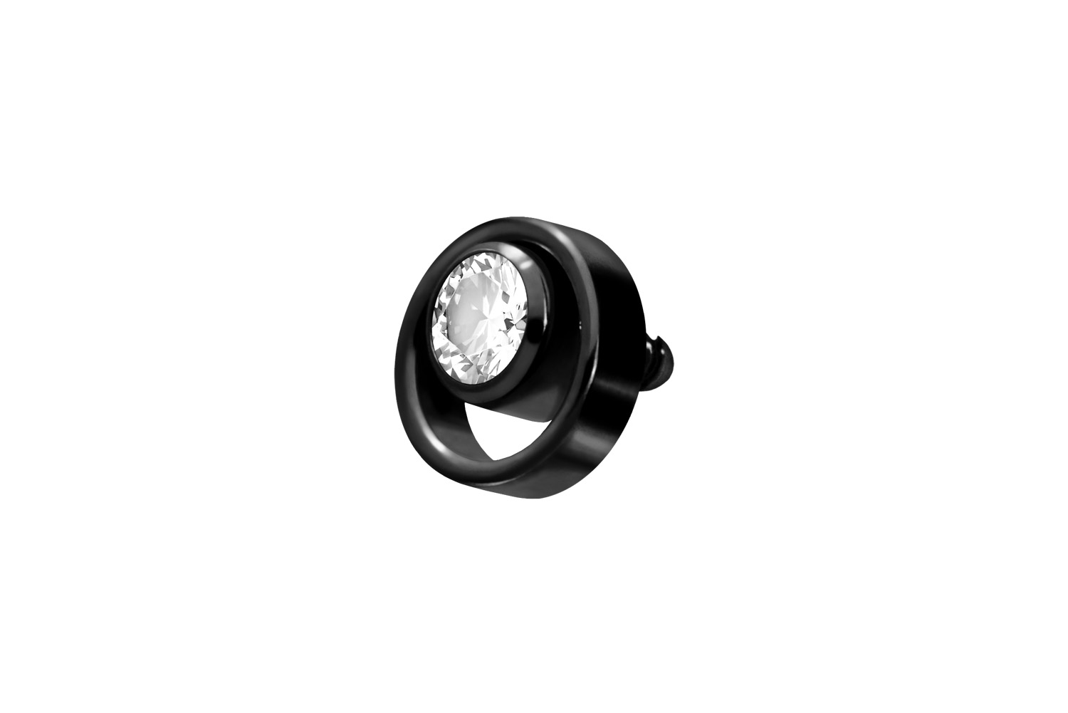 Titanium screw-in attachment with external thread RING + CRYSTAL ++SALE++