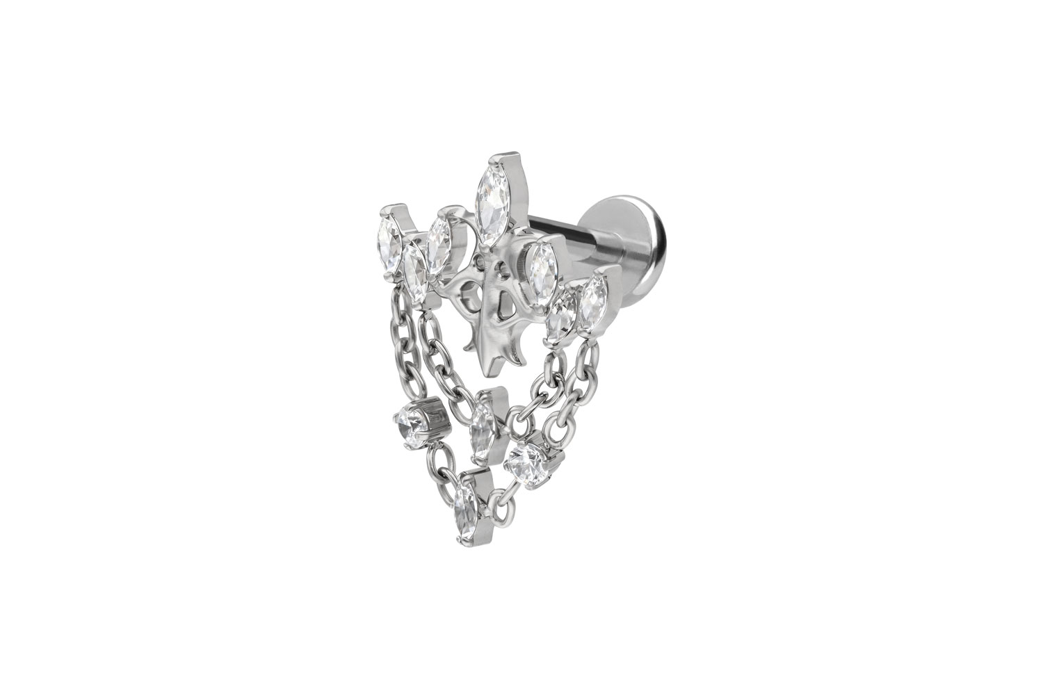 Titan Labret mit Push Fit GOTISCHE KRONE + KETTEN