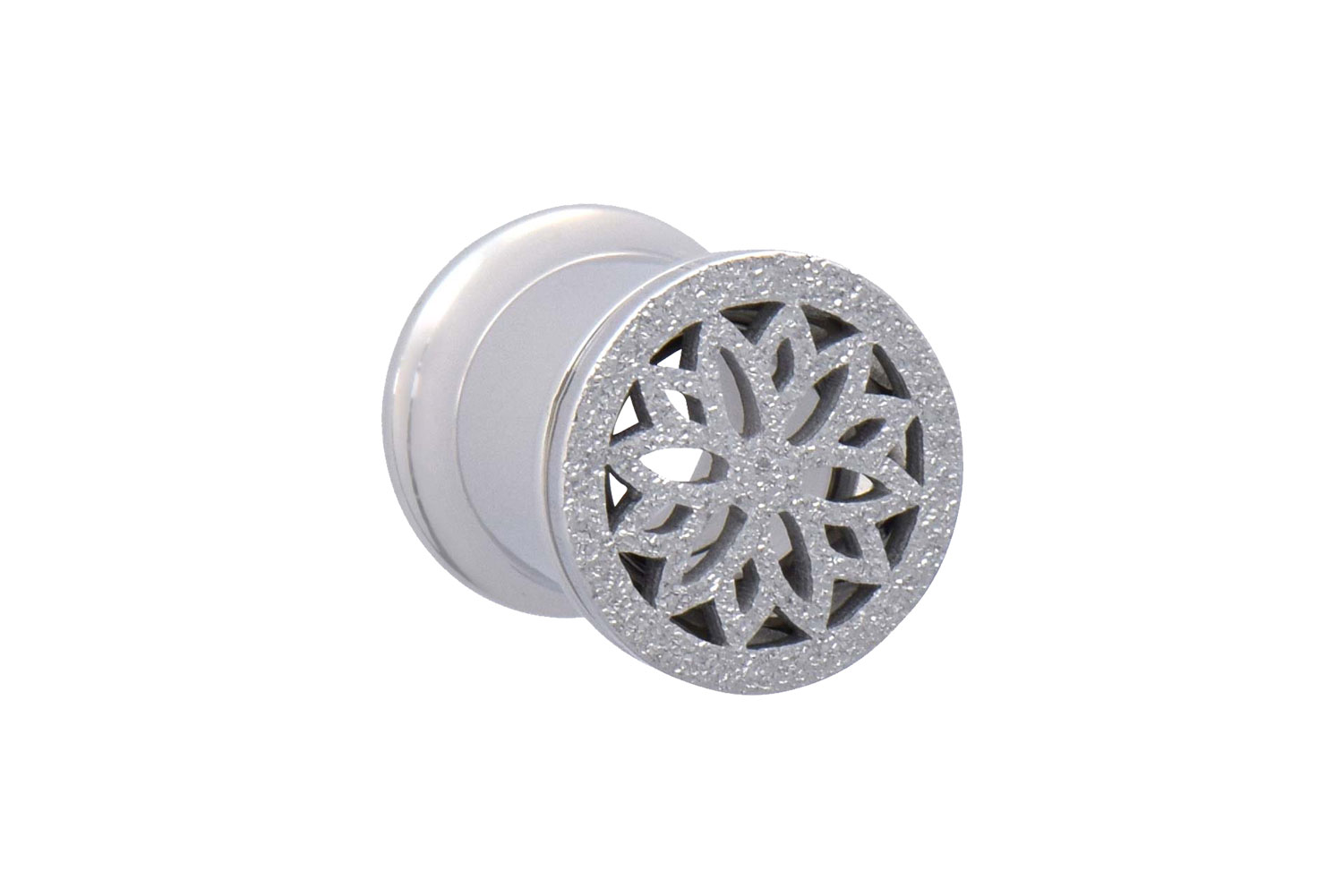Chirurgenstahl Double Flared Tunnel MANDALA + DIAMANTOPTIK ++SALE++