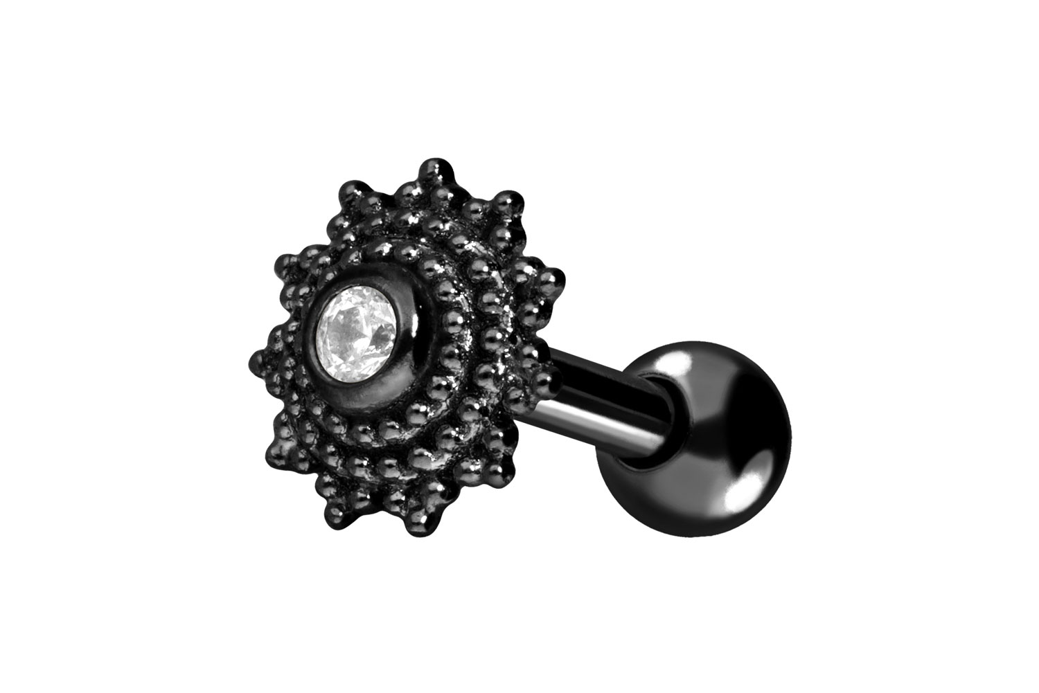 Chirurgenstahl Ohrpiercing ORIENTALISCHES DESIGN + KRISTALL