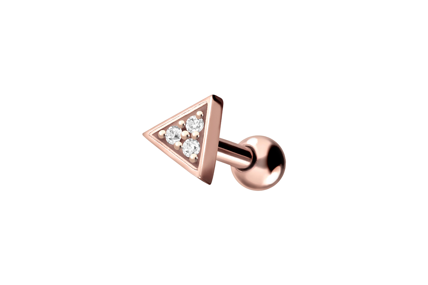 Chirurgenstahl Ohrpiercing DREIECK + KRISTALLE