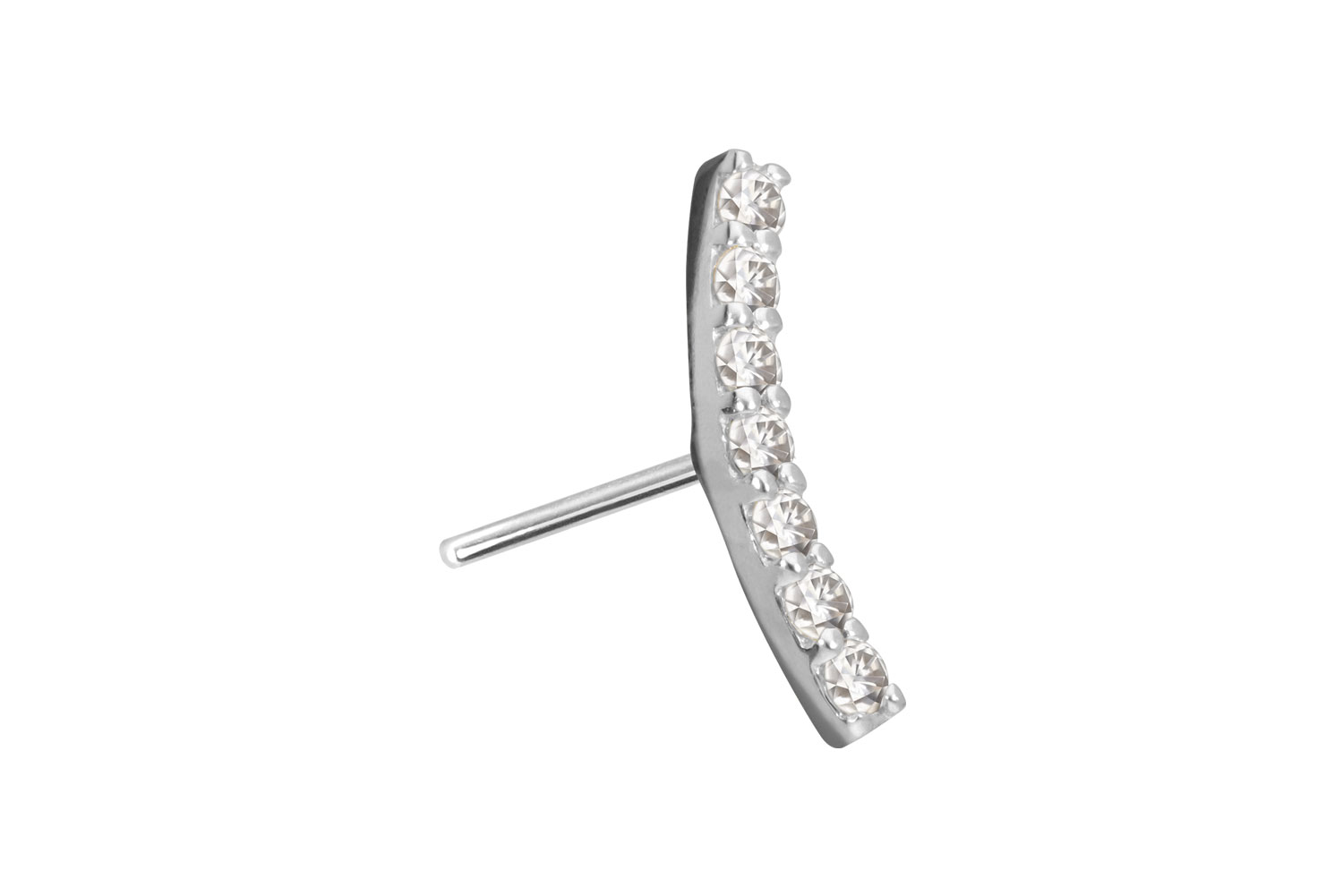 14 Karat Gold Aufsatz mit Titan Push Pin MOISSANIT-BOGEN