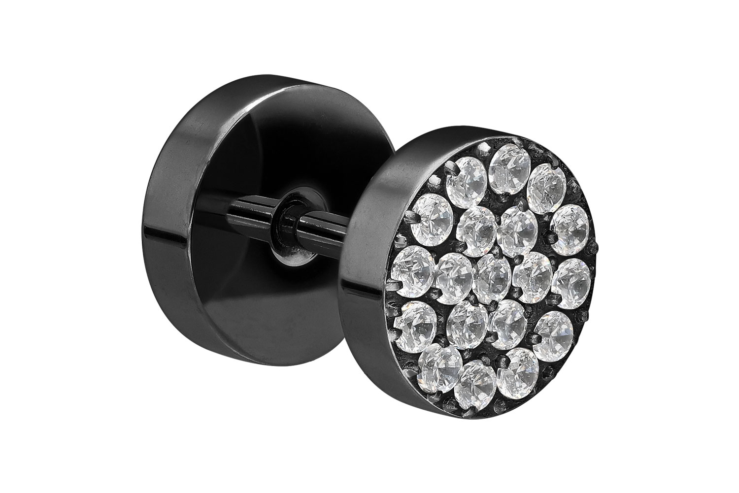 Surgical steel fake plug CRYSTALS