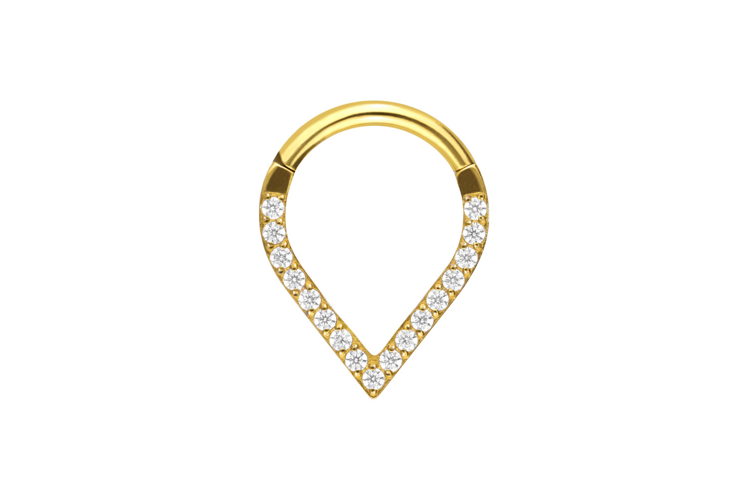 Titan Segmentring Clicker SPITZ + EINGEFASSTE KRISTALLE