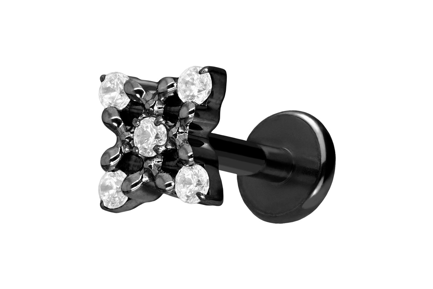 Titan Labret mit Push Fit KRISTALLBLUME