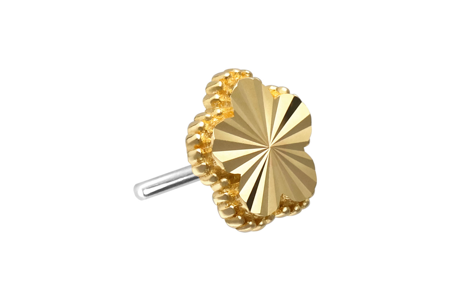 14 carat gold attachment with titanium push pin FLOWER