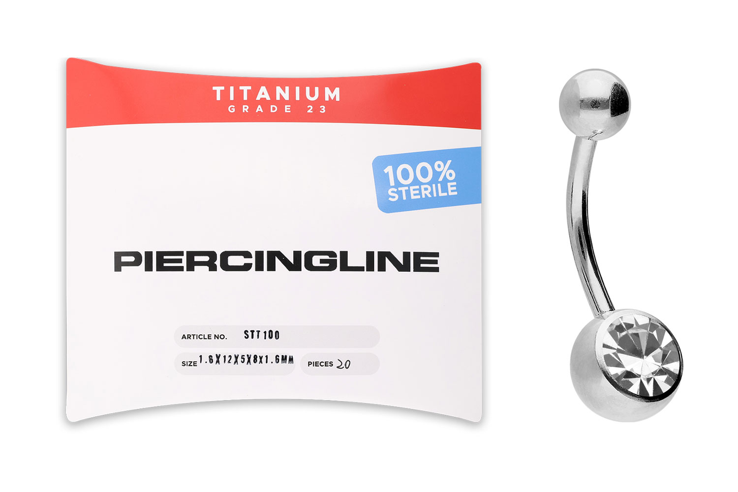 Sterilisiertes Titan Bananabell KRISTALL