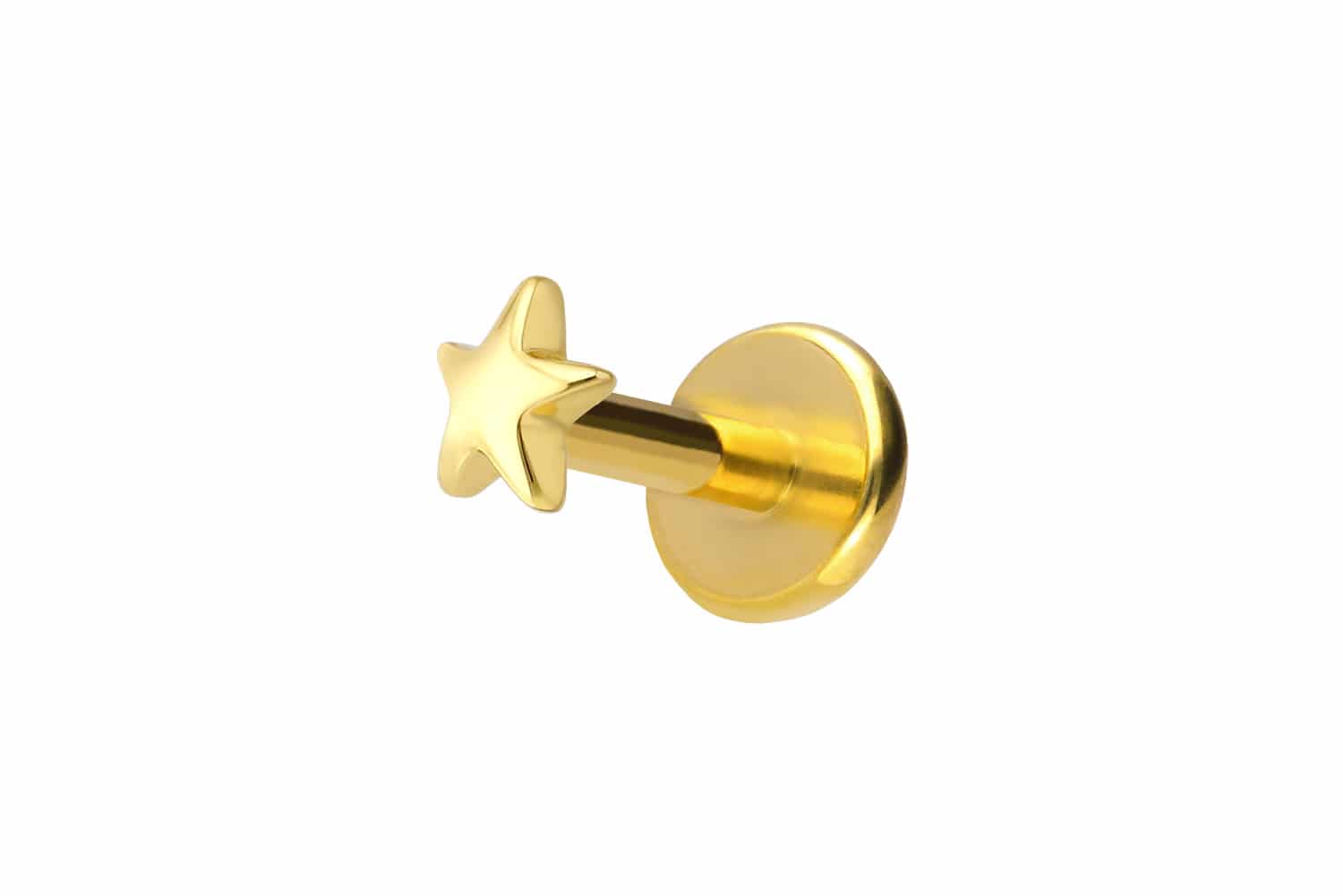 Titan Labret mit Innengewinde + 925er Silber Aufsatz STERN