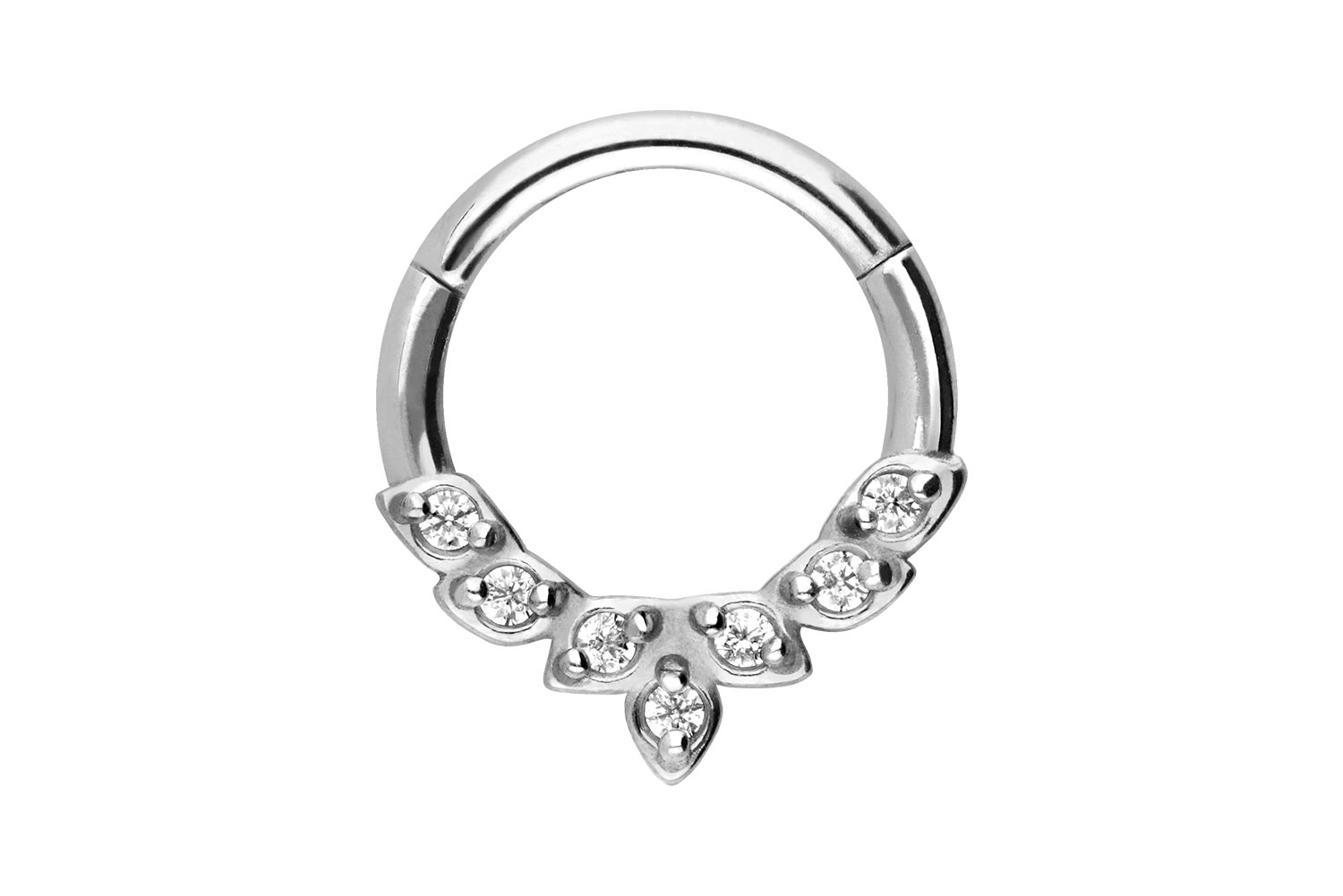 Chirurgenstahl Segmentring Clicker 7 EINGEFASSTE KRISTALLE