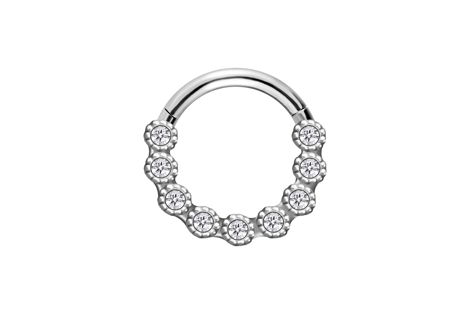Chirurgenstahl Segmentring Clicker 9 KRISTALLE