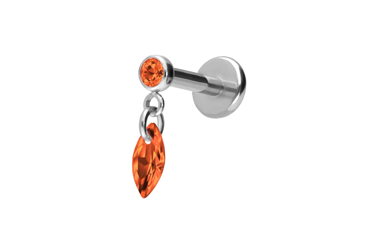 Titan Labret mit Push Fit KRISTALLOVAL