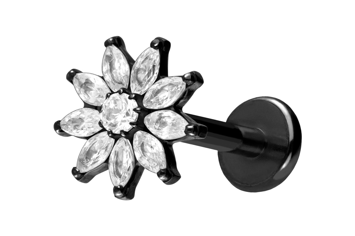 Titan Labret mit Push Fit KRISTALLBLUME