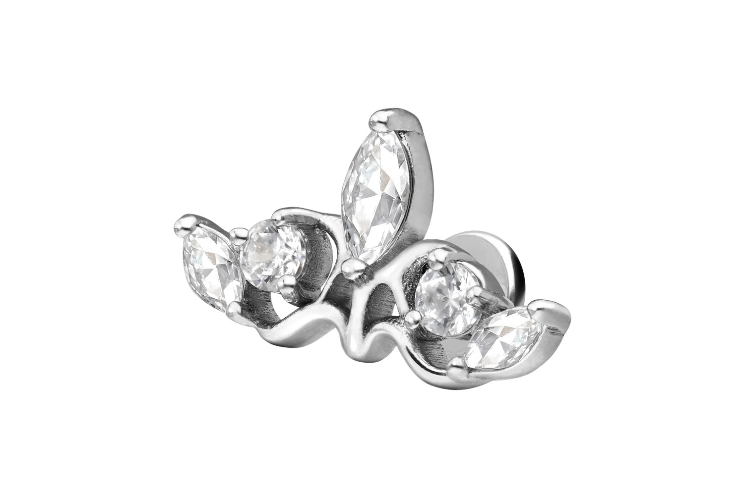 Titan Labret mit Innengewinde GOTISCHE KRONE