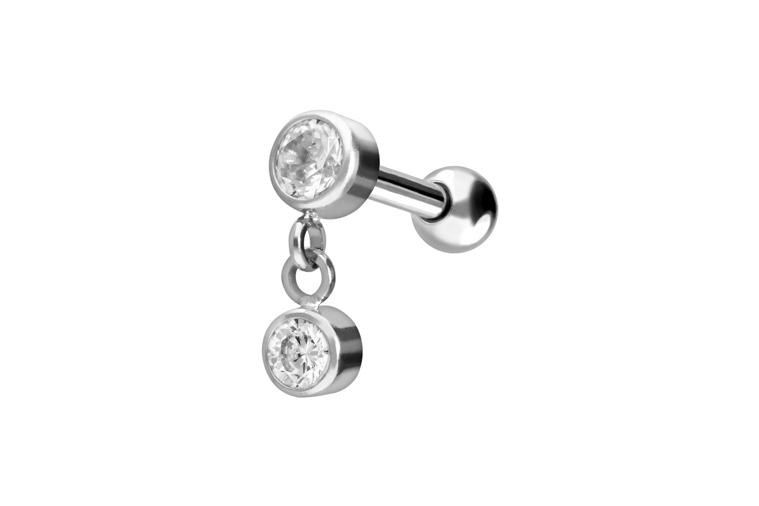 Titan Ohrpiercing 2 KRISTALLE