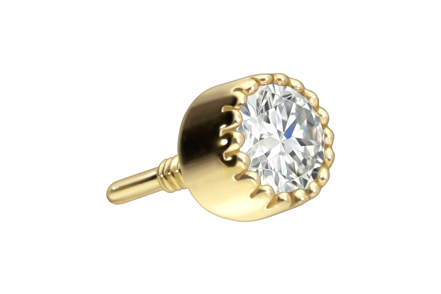 18 Karat Gold Schraubaufsatz mit Außengewinde DIAMANT-DISC