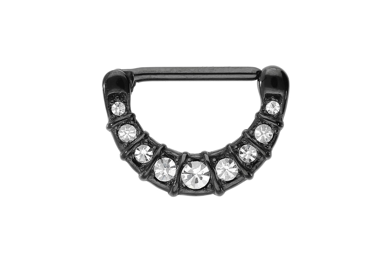 Chirurgenstahl Nippelpiercing Clicker 9 KRISTALLE ++SALE++