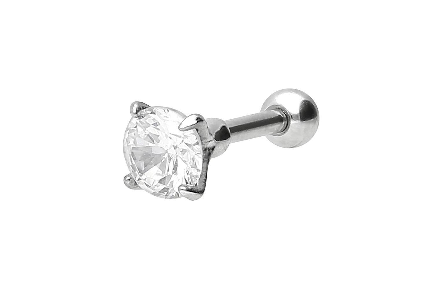 Chirurgenstahl Ohrpiercing GROSSER KRISTALL