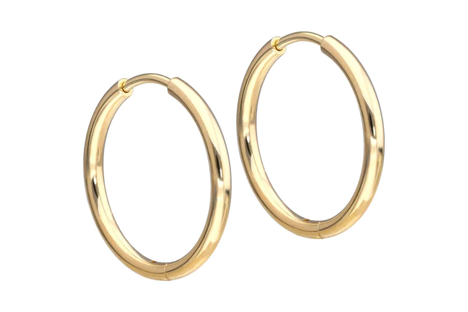 14/18 carat gold ear clicker creoles
