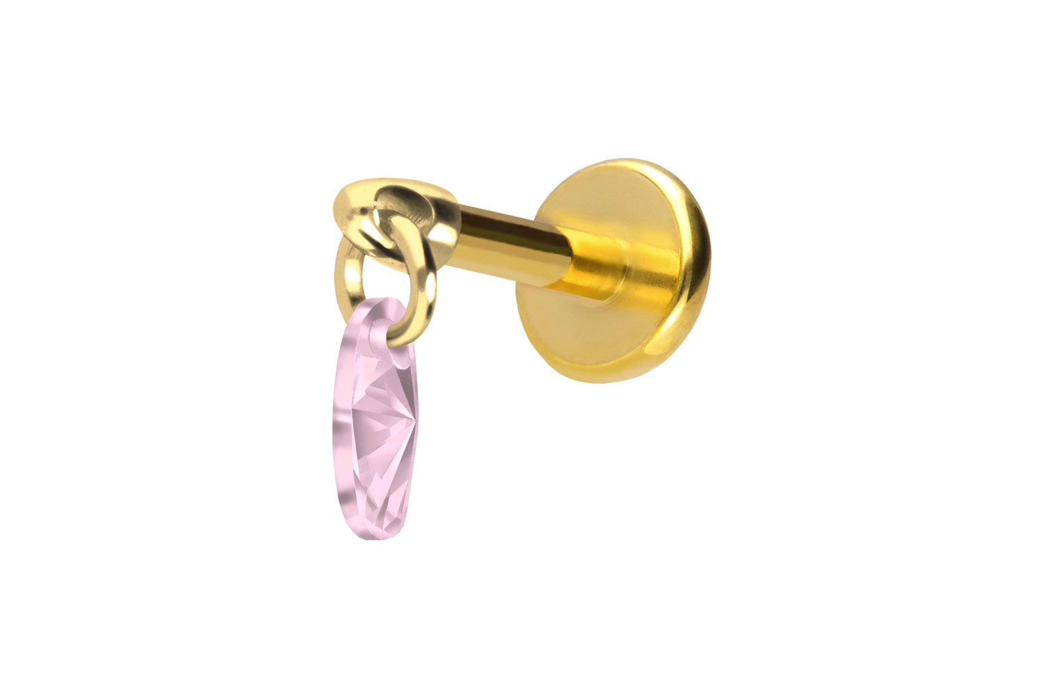 Titan Labret mit Push Fit KRISTALLOVAL