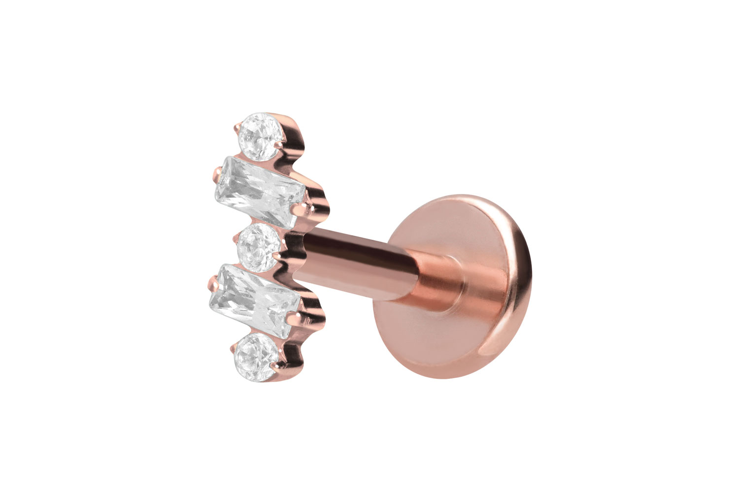 Titan Labret mit Innengewinde EINGEFASSTE KRISTALLE