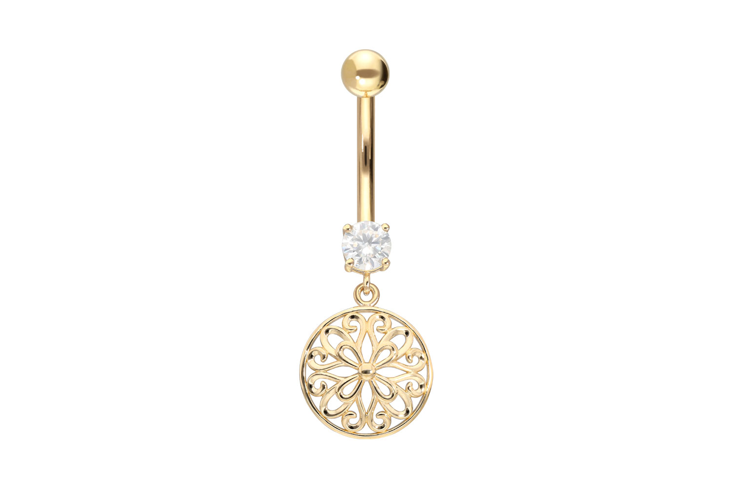 18 carat gold bananabell MOISSANITE + MANDALA