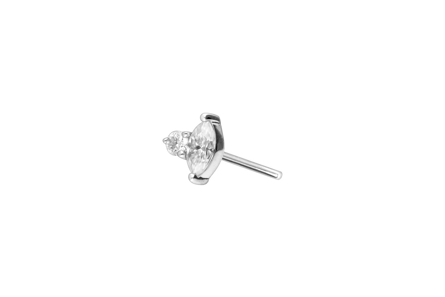 14 Karat Gold Aufsatz mit Titan Push Pin MOISSANIT-DESIGN