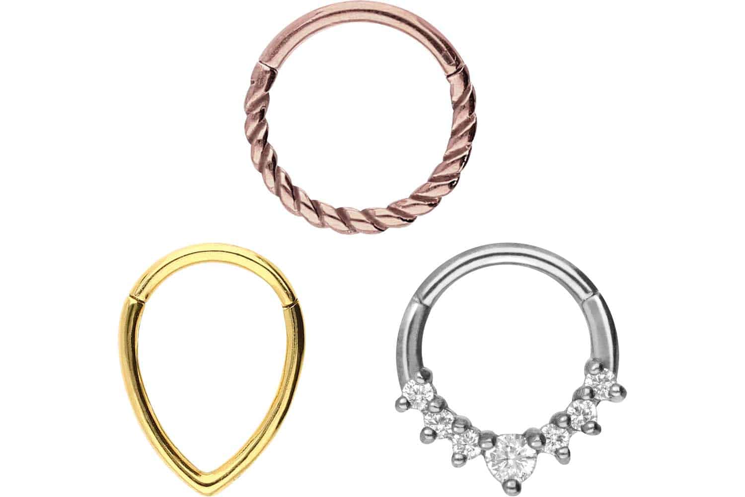 SET Chirurgenstahl Segmentring Clicker MIX