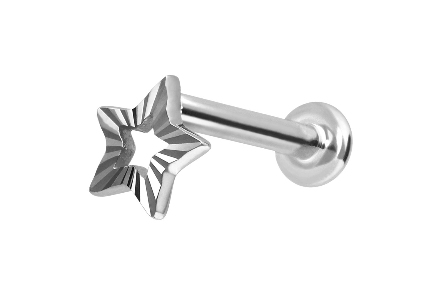 14 carat labret with internal thread STAR