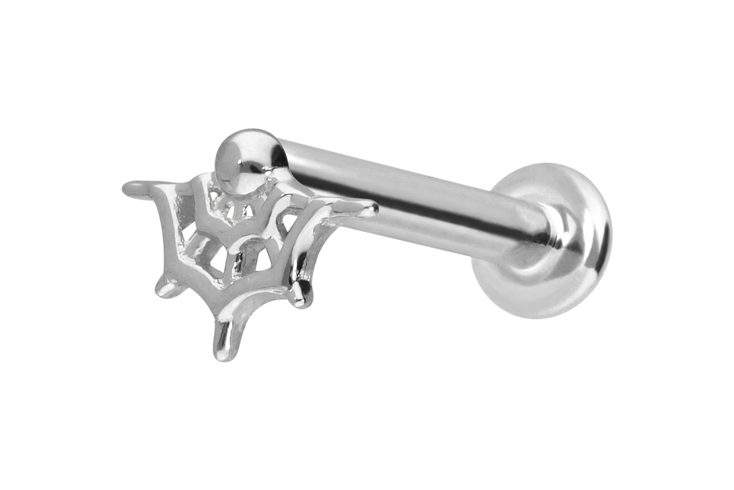 14 Karat Gold Labret mit Innengewinde SPINNENNETZ