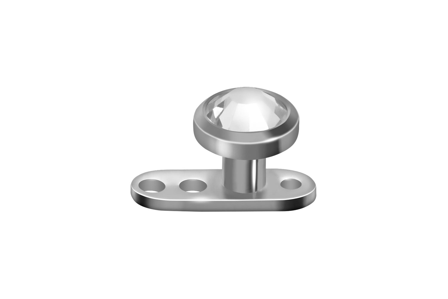 Titan Dermal Anchor mit 3 Löchern DISC + KRISTALL