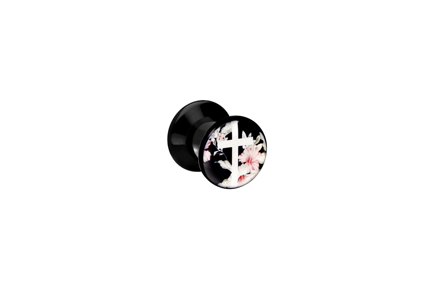Acryl Plug KREUZ + BLÜTEN