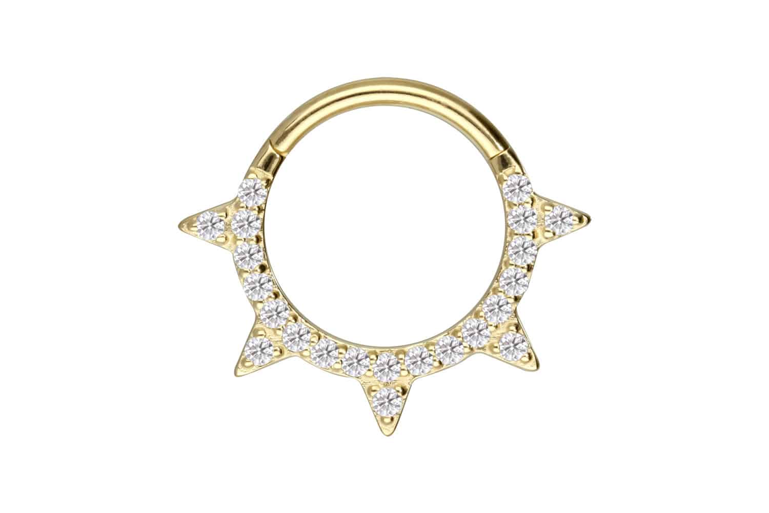 14/18 carat gold segment ring clicker SET MOISSANITES + CONES