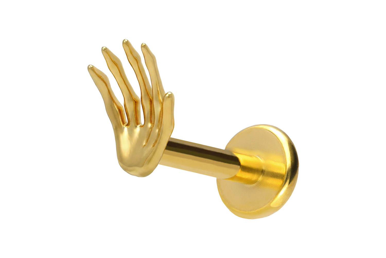 Titanium labret with push fit SKELETON HAND