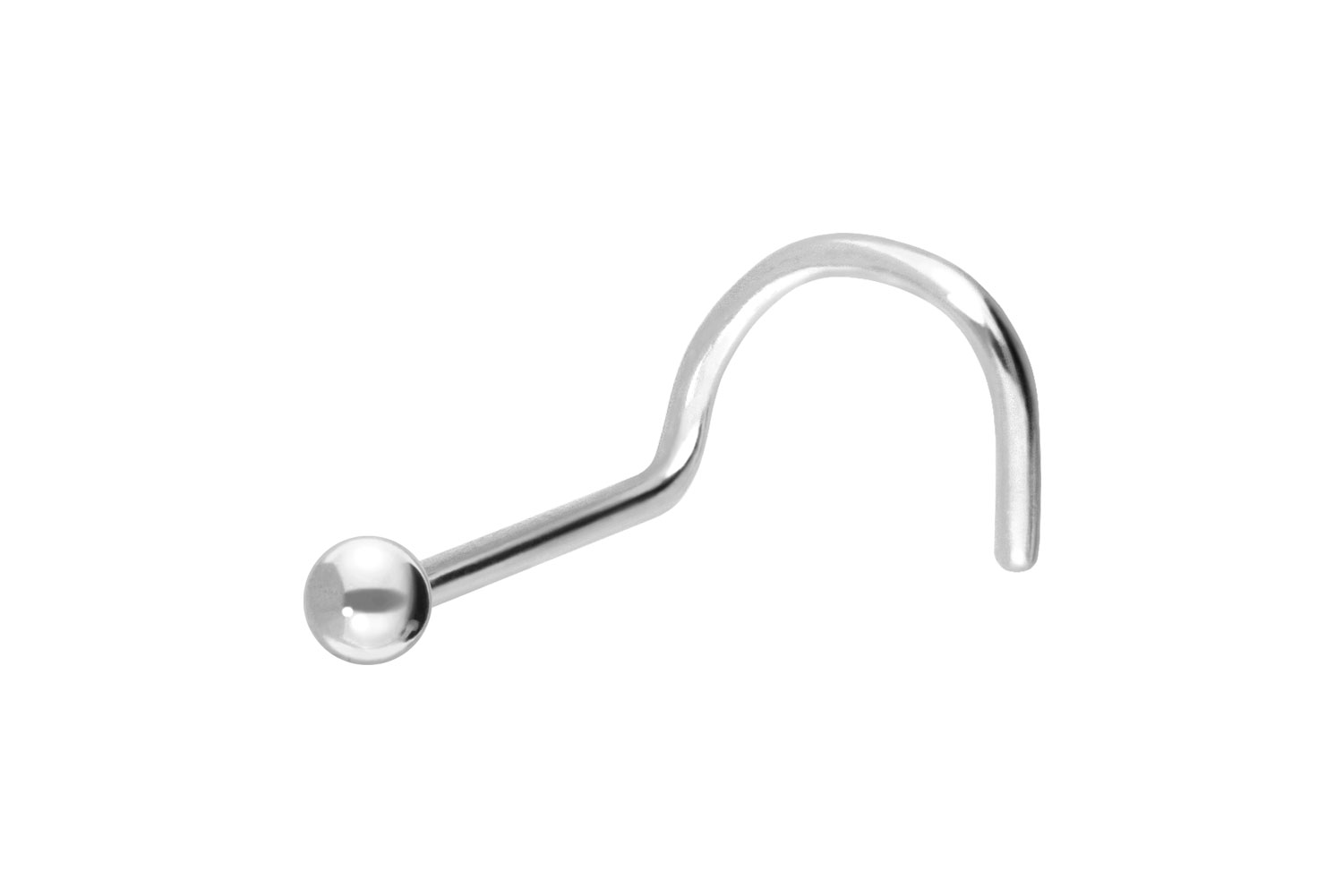 14/18 carat gold nose stud spiral BALL