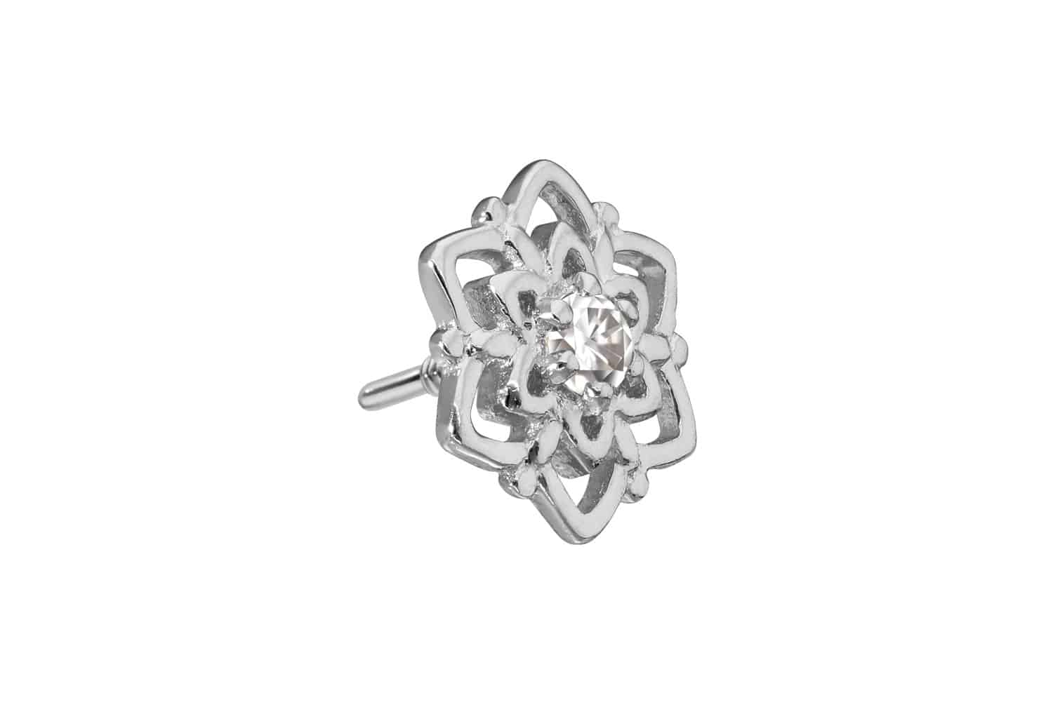 14 Karat Gold Schraubaufsatz mit Außengewinde MOISSANIT + BLUME