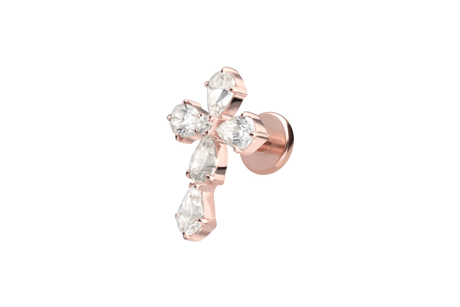 Titan Labret mit Innengewinde KRISTALLKREUZ