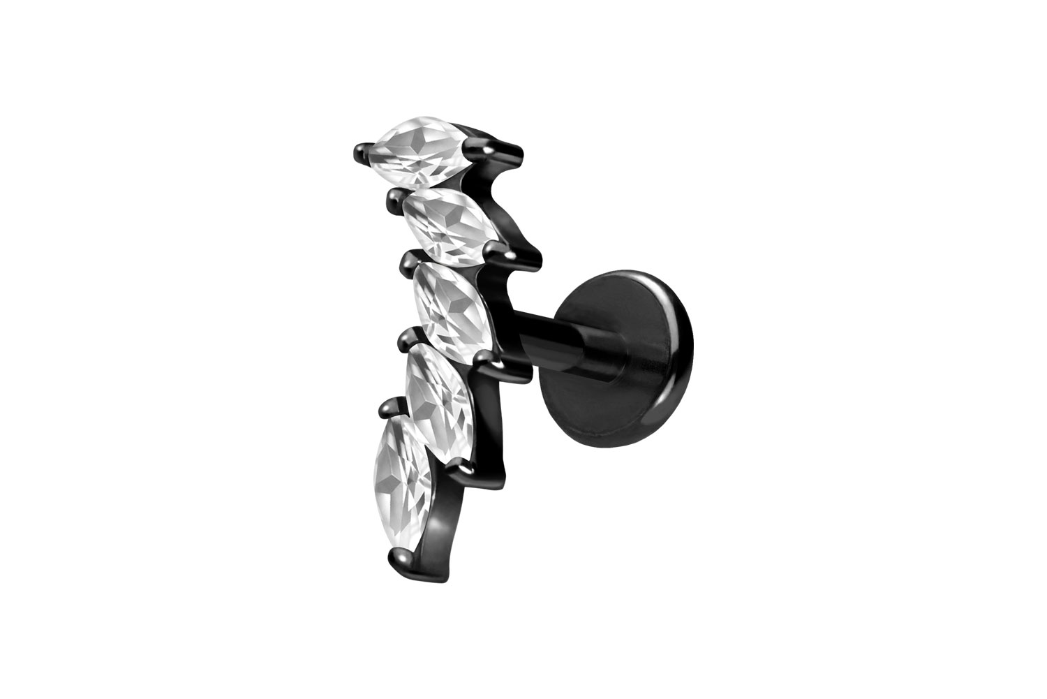 Titan Labret mit Push Fit 5 EINGEFASSTE KRISTALLTROPFEN