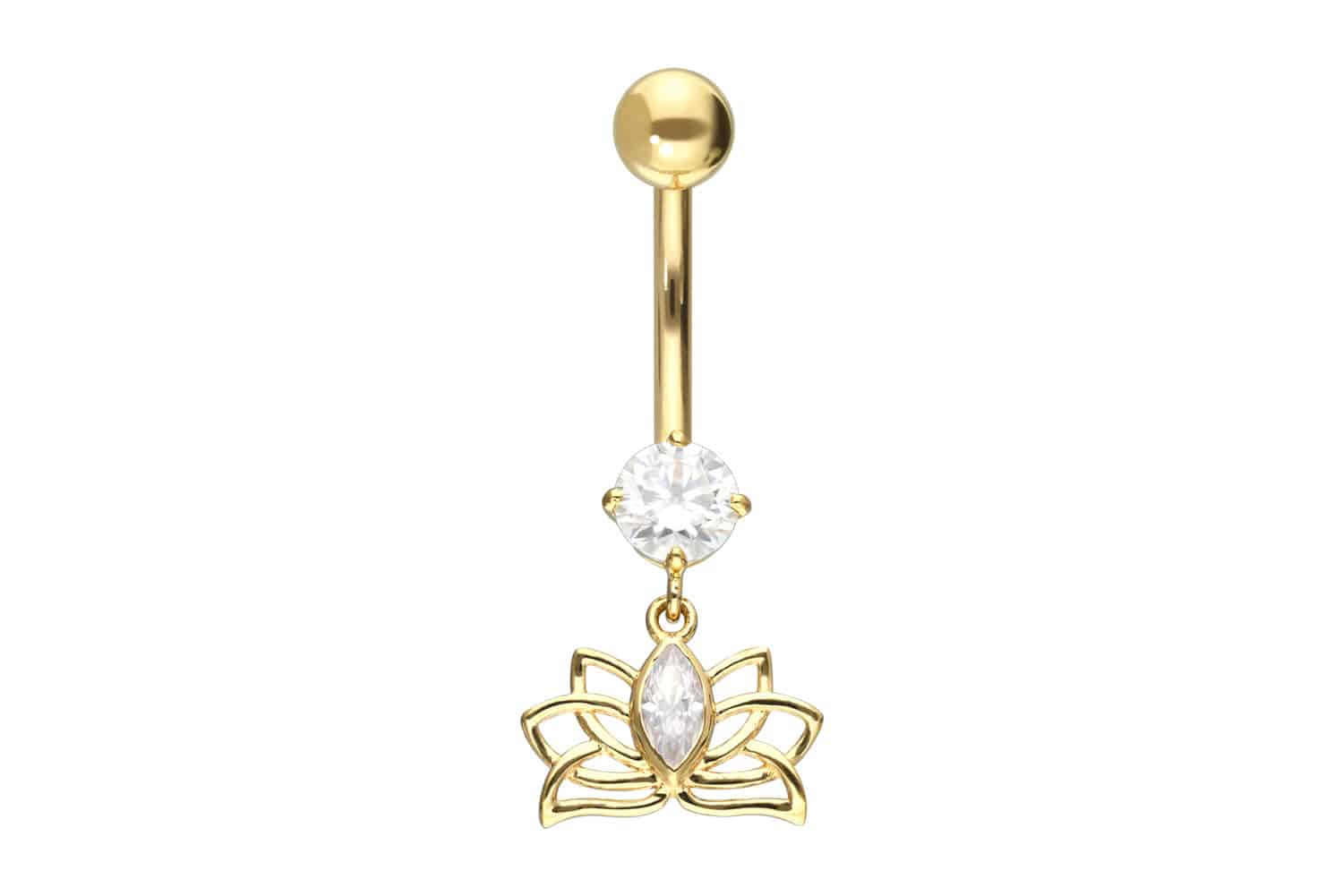 18 Karat Gold Bananabell MOISSANIT + LOTUSBLÜTE