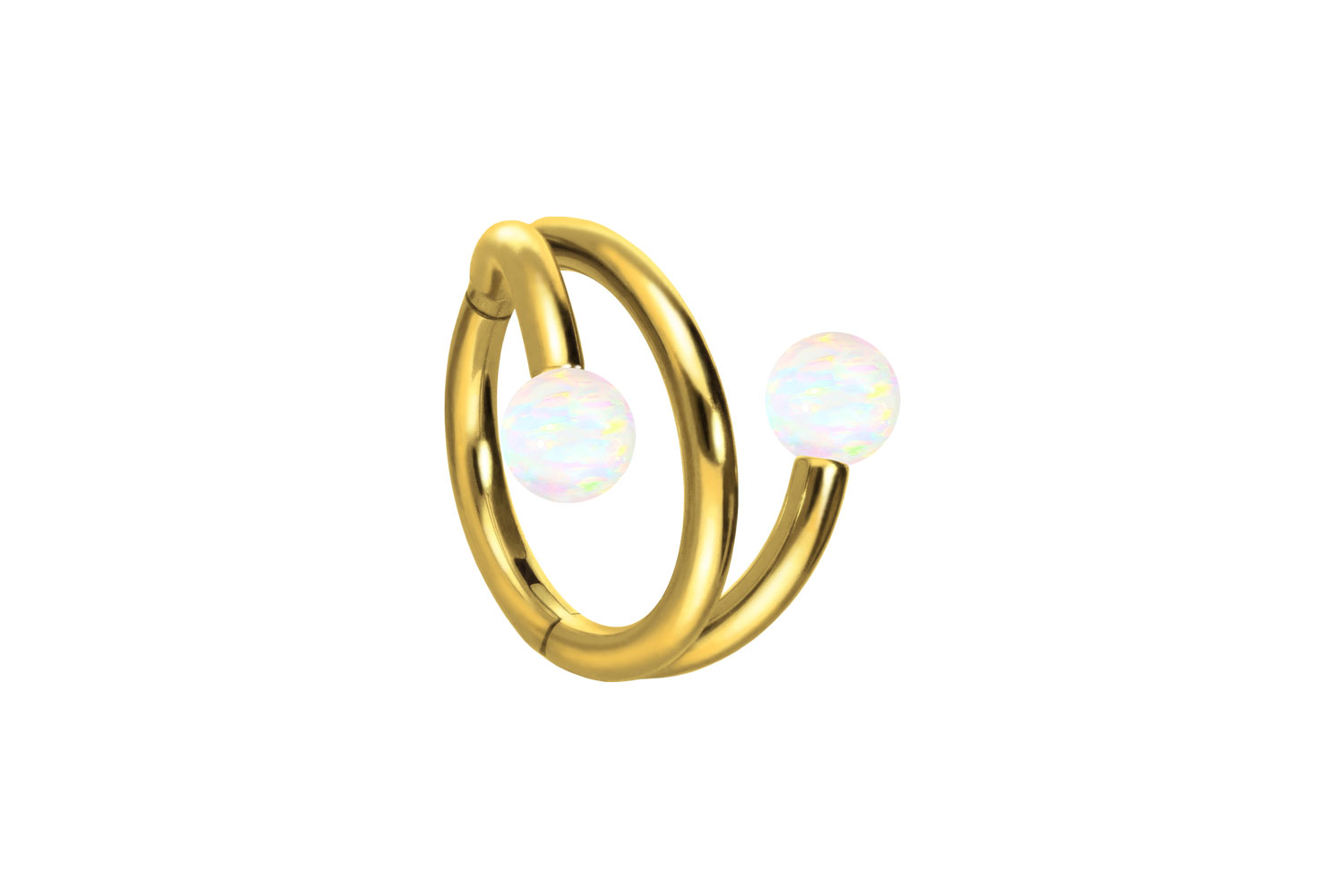 Titan Segmentring Clicker mit Innengewinde 3 RINGE + 2 SYNTHETISCHE OPALE