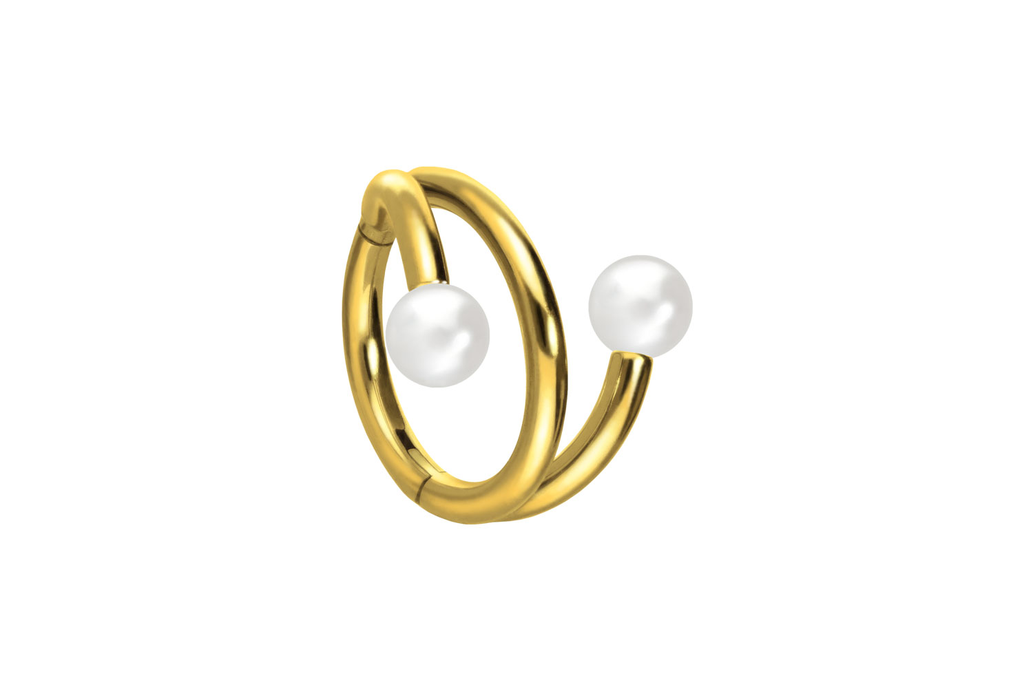 Titan Segmentring Clicker mit Innengewinde 3 RINGE + 2 SYNTHETISCHE PERLEN