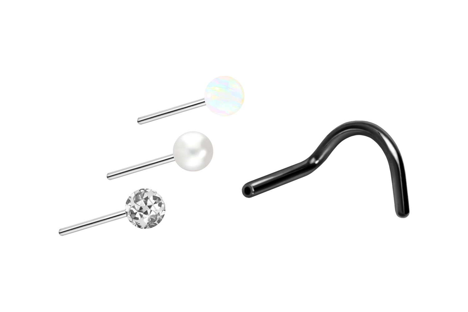 Titan Nasenstecker Spirale mit Push Fit AUFSATZ MIX