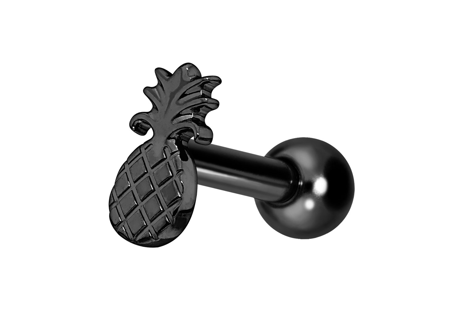 Titanium ear piercing with internal thread PINEAPPLE