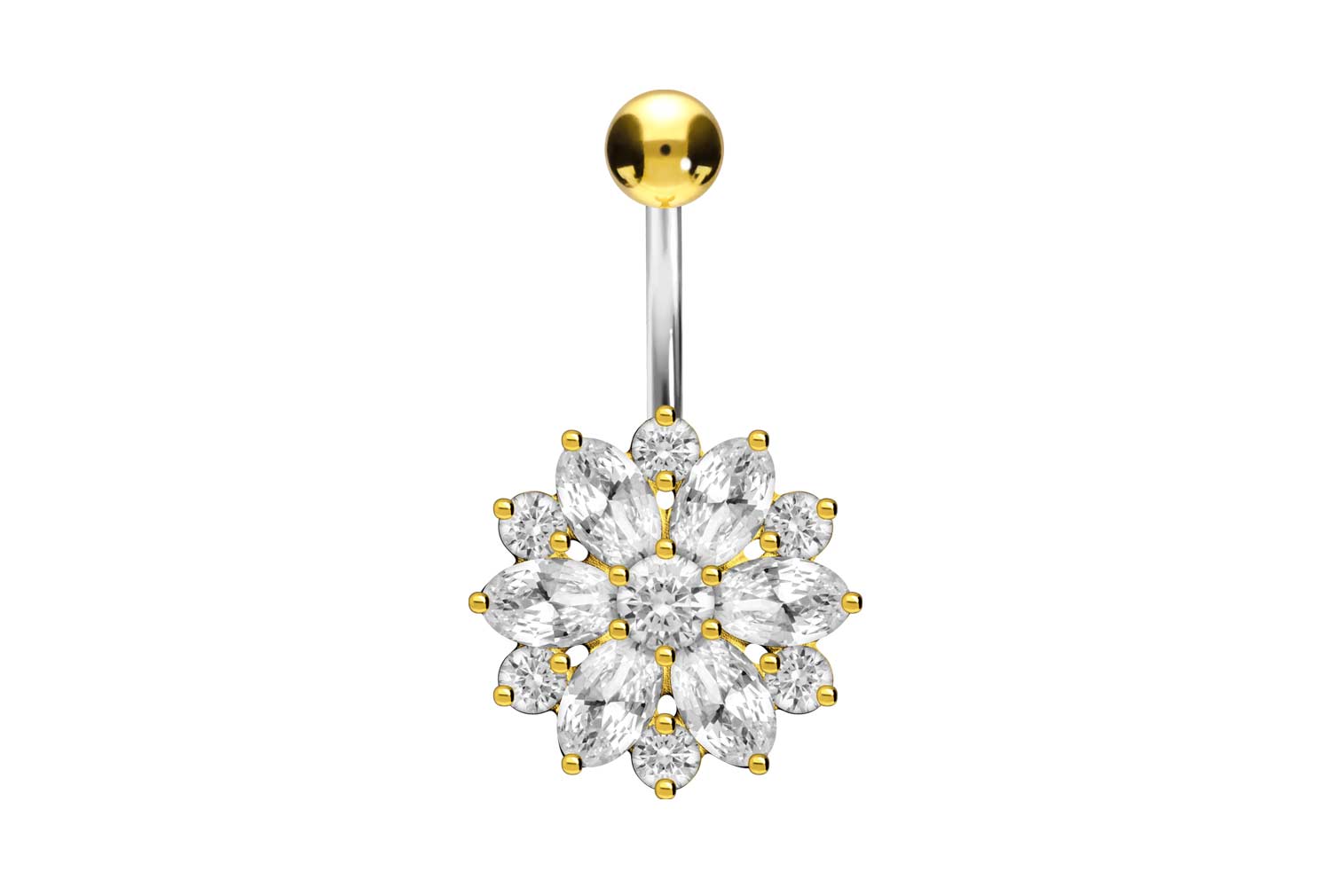 Titan Bananabell mit 925er Silber-Design KRISTALLBLUME