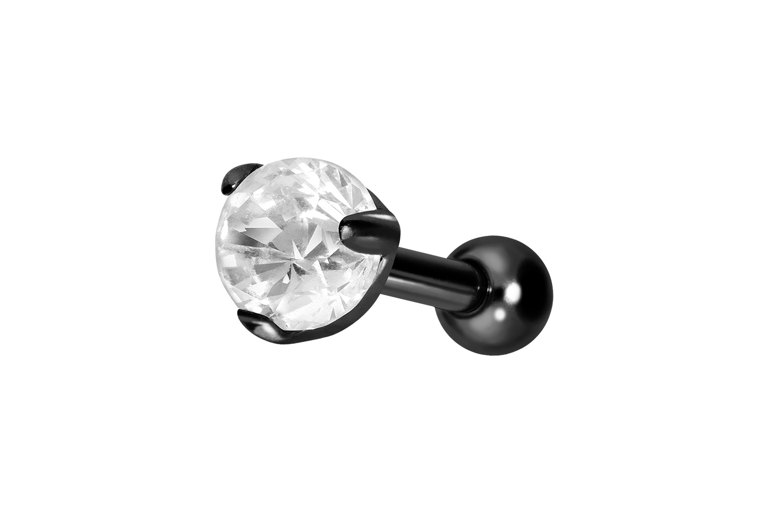 Titan Ohrpiercing mit Innengewinde EINGEFASSTER KRISTALL