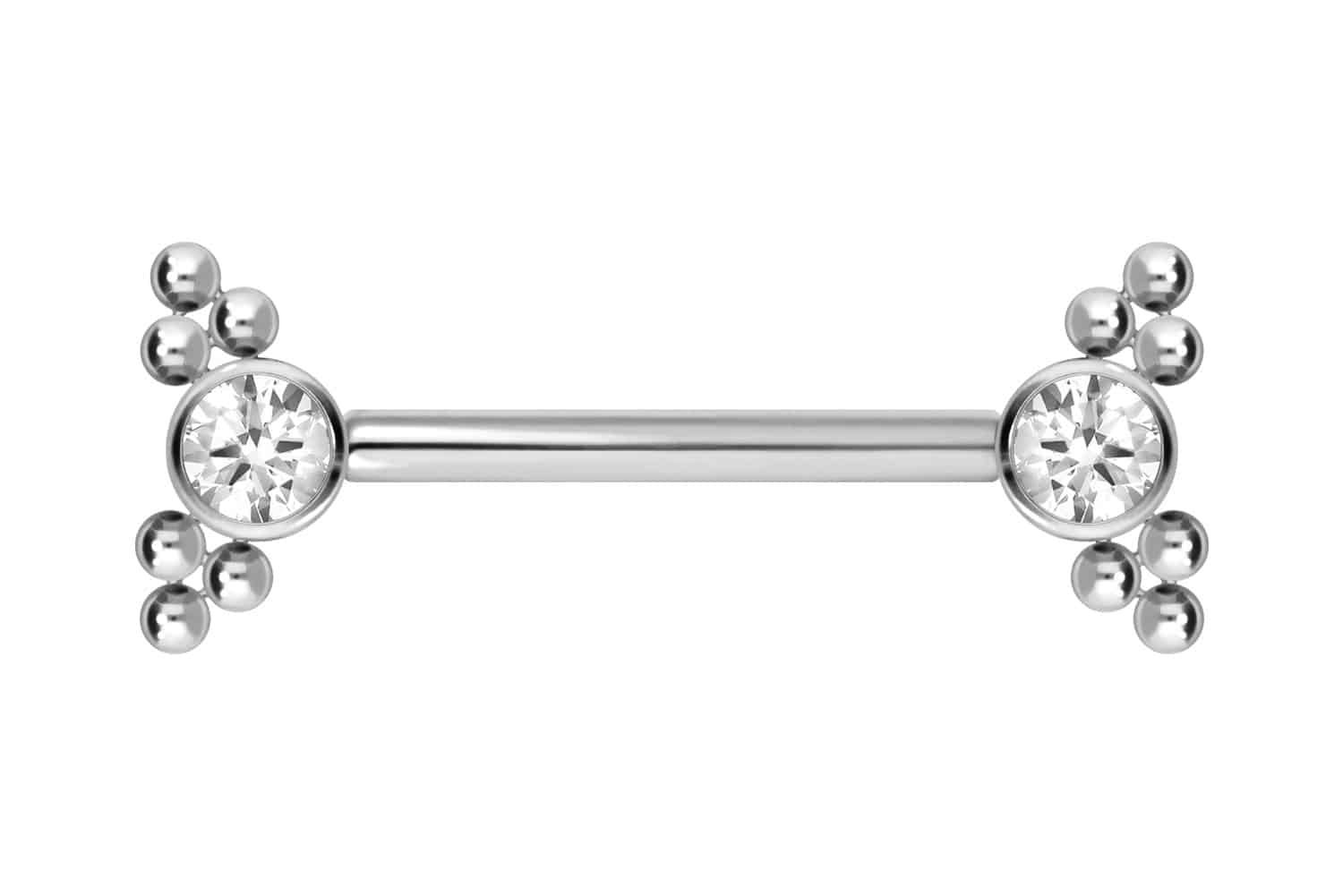 Titan Barbell mit Push Fit KRISTALL + 2 KUGELDREIECKE